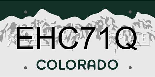 EHC71Q Colorado License Plate