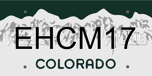 EHCM17 Colorado License Plate