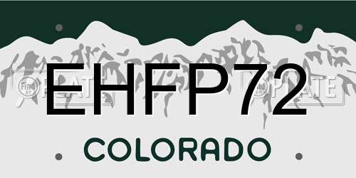 EHFP72 Colorado License Plate