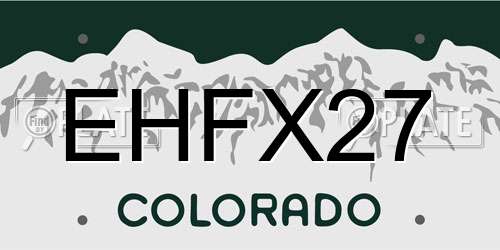 EHFX27 Colorado License Plate