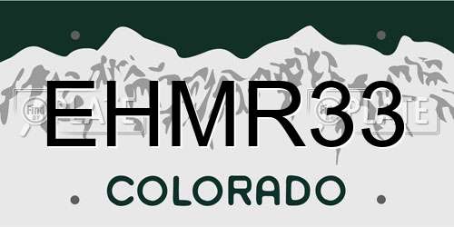 EHMR33 Colorado License Plate