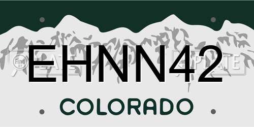 EHNN42 Colorado License Plate