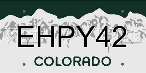 EHPY42 Colorado License Plate