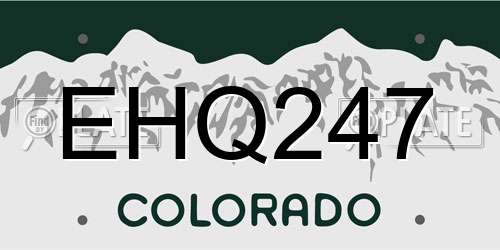 EHQ247 Colorado License Plate