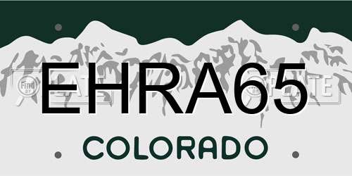 EHRA65 Colorado License Plate