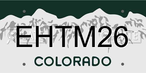 EHTM26 Colorado License Plate