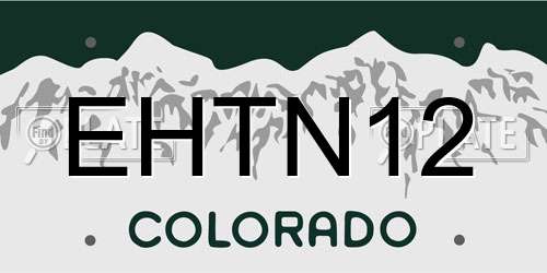 EHTN12 Colorado License Plate