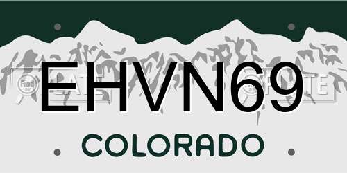 EHVN69 Colorado License Plate