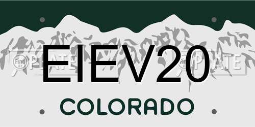EIEV20 Colorado License Plate