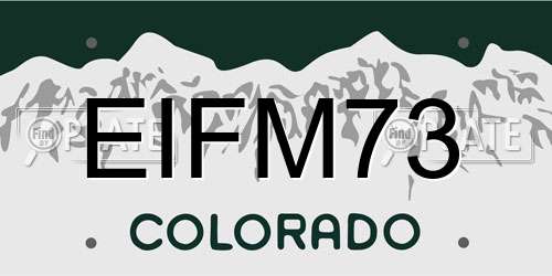 EIFM73 Colorado License Plate