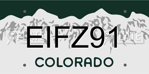 EIFZ91 Colorado License Plate