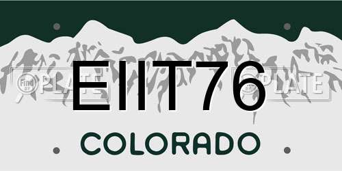 EIIT76 Colorado License Plate