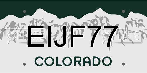 EIJF77 Colorado License Plate