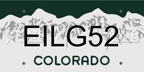 EILG52 Colorado License Plate