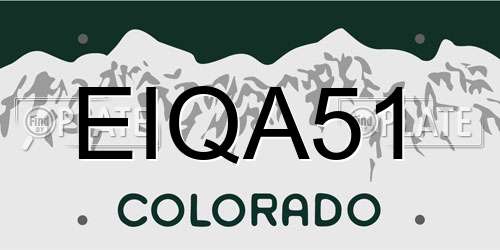 EIQA51 Colorado License Plate