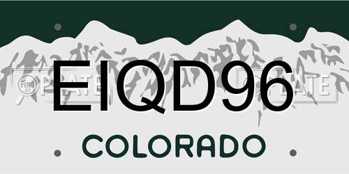 EIQD96 Colorado License Plate