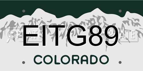 EITG89 Colorado License Plate