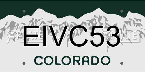 EIVC53 Colorado License Plate