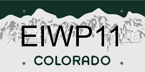 EIWP11 Colorado License Plate