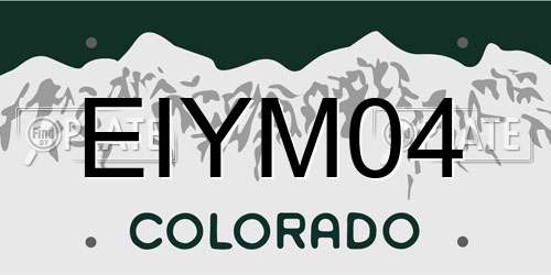 EIYM04 Colorado License Plate