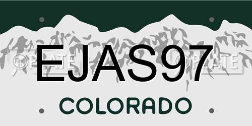 EJAS97 Colorado License Plate