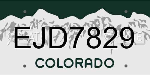 EJD7829 Colorado License Plate