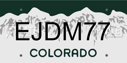 EJDM77 Colorado License Plate