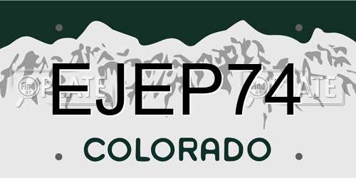 EJEP74 Colorado License Plate