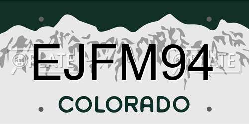 EJFM94 Colorado License Plate