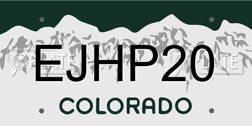 EJHP20 Colorado License Plate