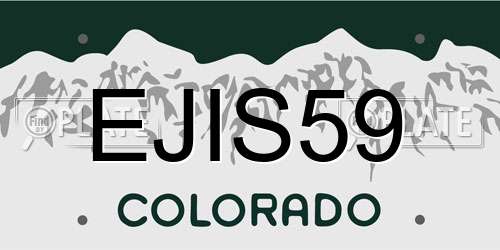 EJIS59 Colorado License Plate