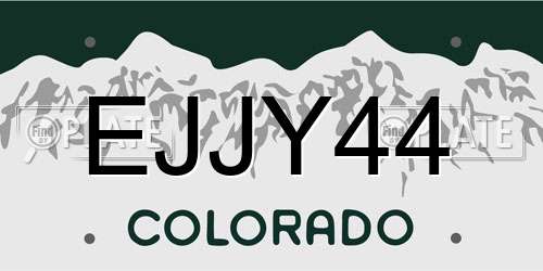 EJJY44 Colorado License Plate