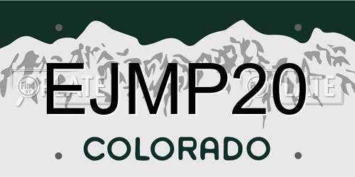 EJMP20 Colorado License Plate
