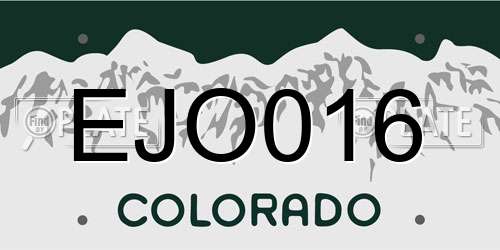 EJO016 Colorado License Plate