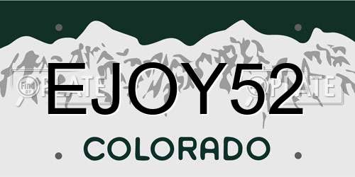 EJOY52 Colorado License Plate