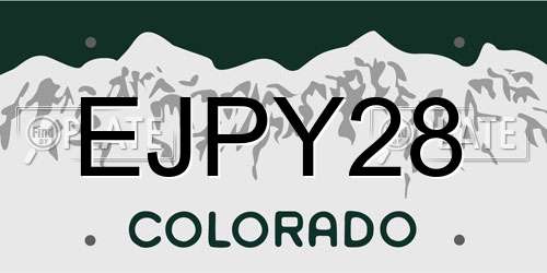 EJPY28 Colorado License Plate
