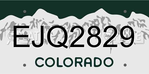 EJQ2829 Colorado License Plate