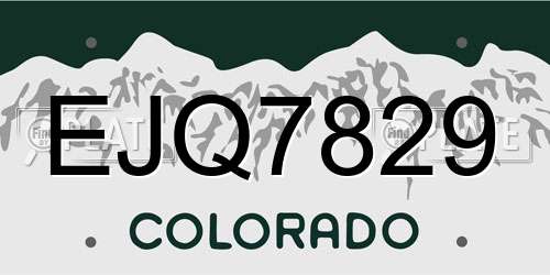 EJQ7829 Colorado License Plate