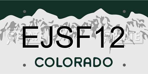 EJSF12 Colorado License Plate
