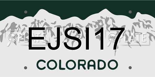 EJSI17 Colorado License Plate