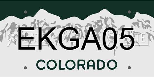 EKGA05 Colorado License Plate