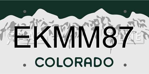 EKMM87 Colorado License Plate