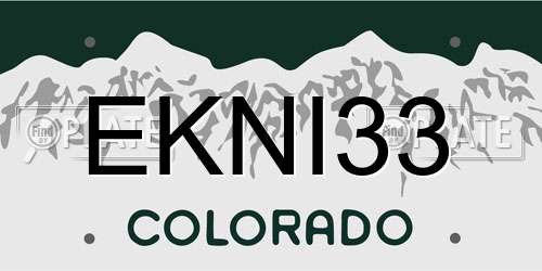 EKNI33 Colorado License Plate