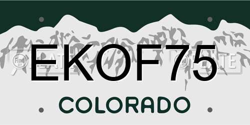 EKOF75 Colorado License Plate