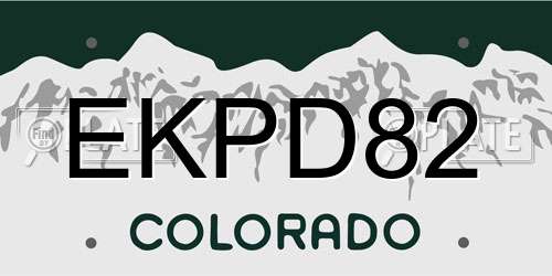 EKPD82 Colorado License Plate