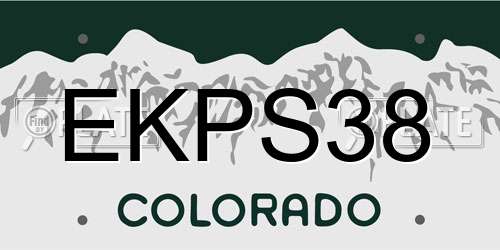 EKPS38 Colorado License Plate