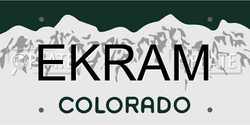 EKRAM Colorado License Plate