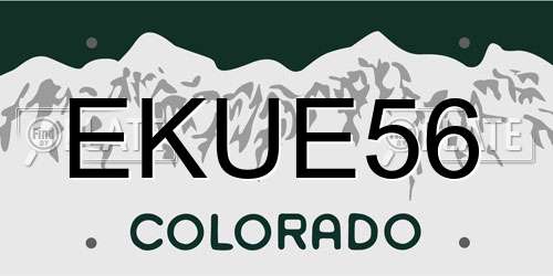 EKUE56 Colorado License Plate