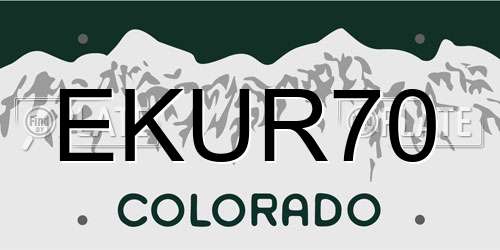 EKUR70 Colorado License Plate