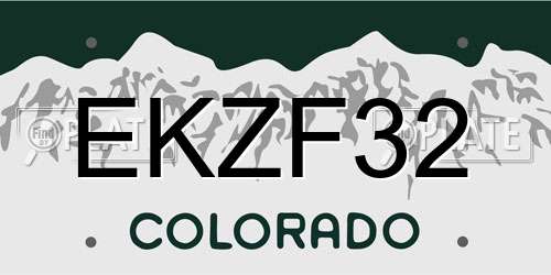 EKZF32 Colorado License Plate